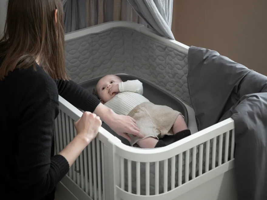 Sebra Växasäng 2i1 Baby & Juniorsäng Och Madrass - Classic White