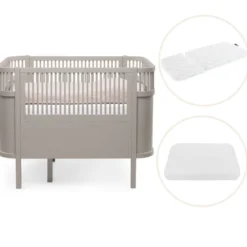 Sebra Växasäng 2i1 Baby & Juniorsäng Och Madrass - Jetty Beige