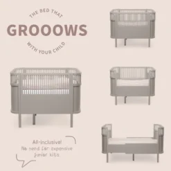 Sebra Växasäng 2 i 1 Baby & Juniorsäng - Jetty Beige
