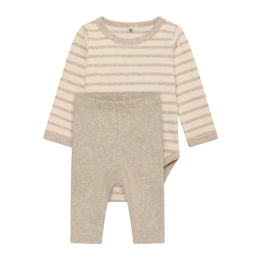 Set Body med Leggings - Silver Mink Melange