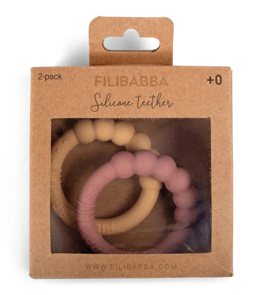 Silikonbitring 2-pack - Vintage Rose