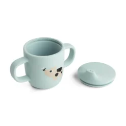 Silikon pipmugg 2 handtag Tiny farm Blå