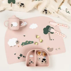 Silikonpipmugg 2 handtag Tiny farm Powder