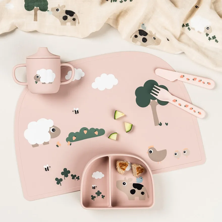 Silikonpipmugg 2 handtag Tiny farm Powder