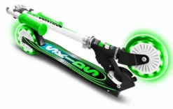 Skids Control Ihopfällbar Sparkcykel med Ljus - Grön