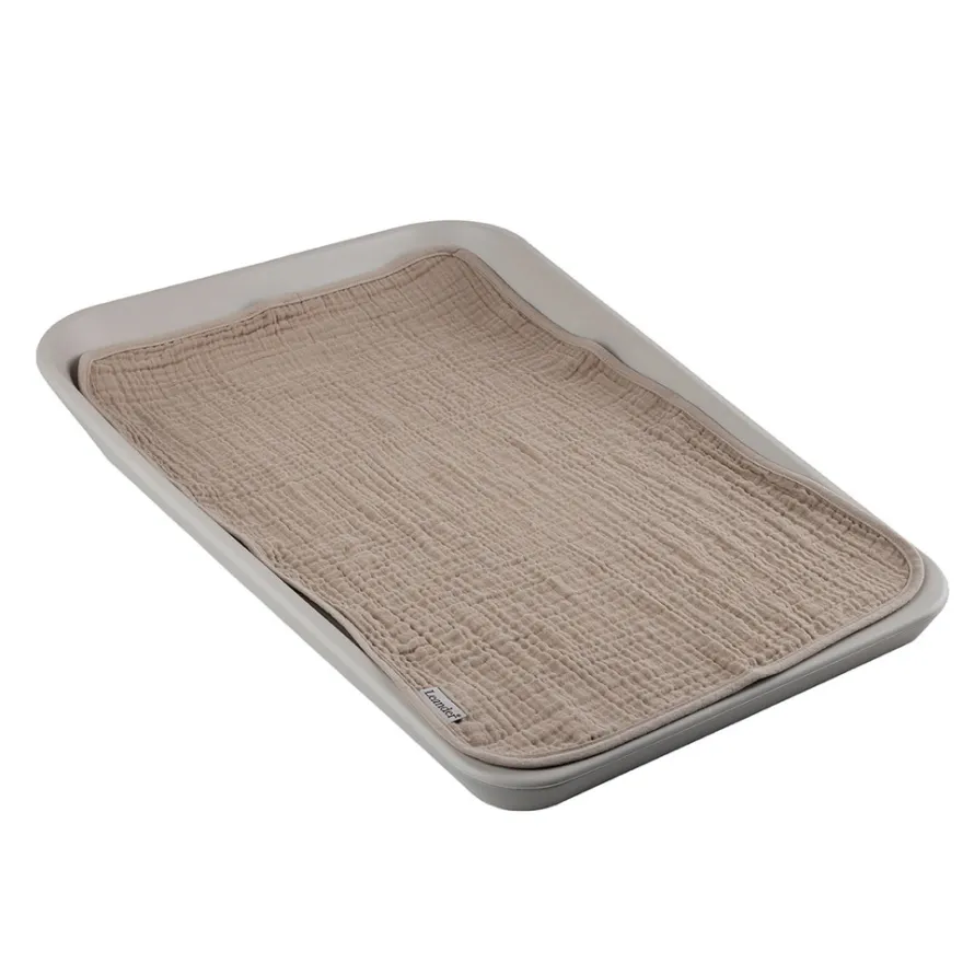 Skötunderlägg muslin, 2 pk.-Cappuccino/Mocca