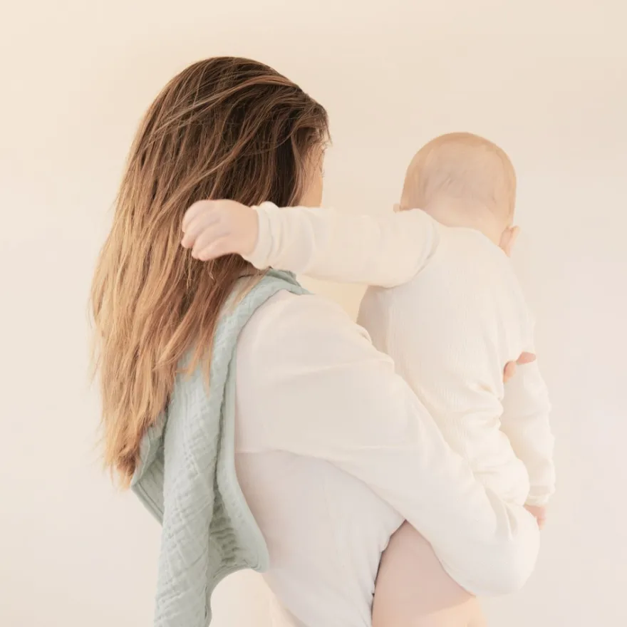 Skötunderlägg muslin, 2 pk.-Pearl Grey/Sage Green