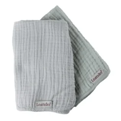 Skötunderlägg muslin, 2 pk.-Pearl Grey/Sage Green