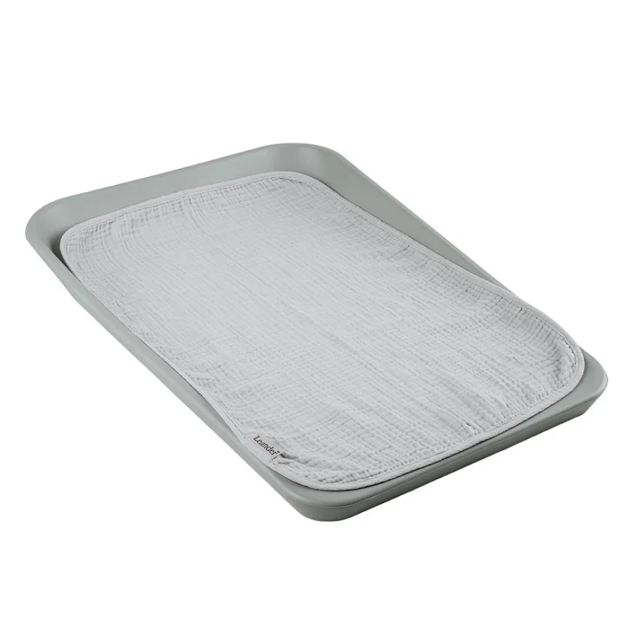 Skötunderlägg muslin, 2 pk.-Pearl Grey/Sage Green