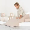 Skumleksaksset med rutschkana och klättervägg – hårt skum – beige/vit