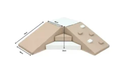 Skumleksaksset med rutschkana och klättervägg – hårt skum – beige/vit