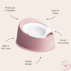 Smart Potta - Blekrosa/vit