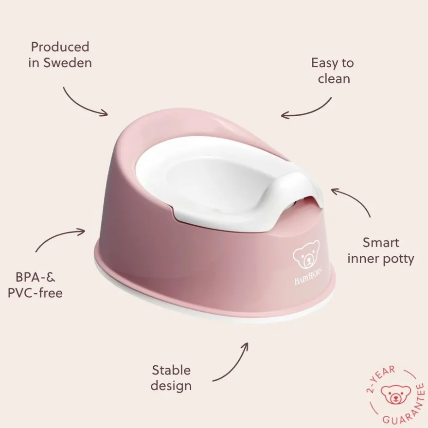 Smart Potta - Blekrosa/vit