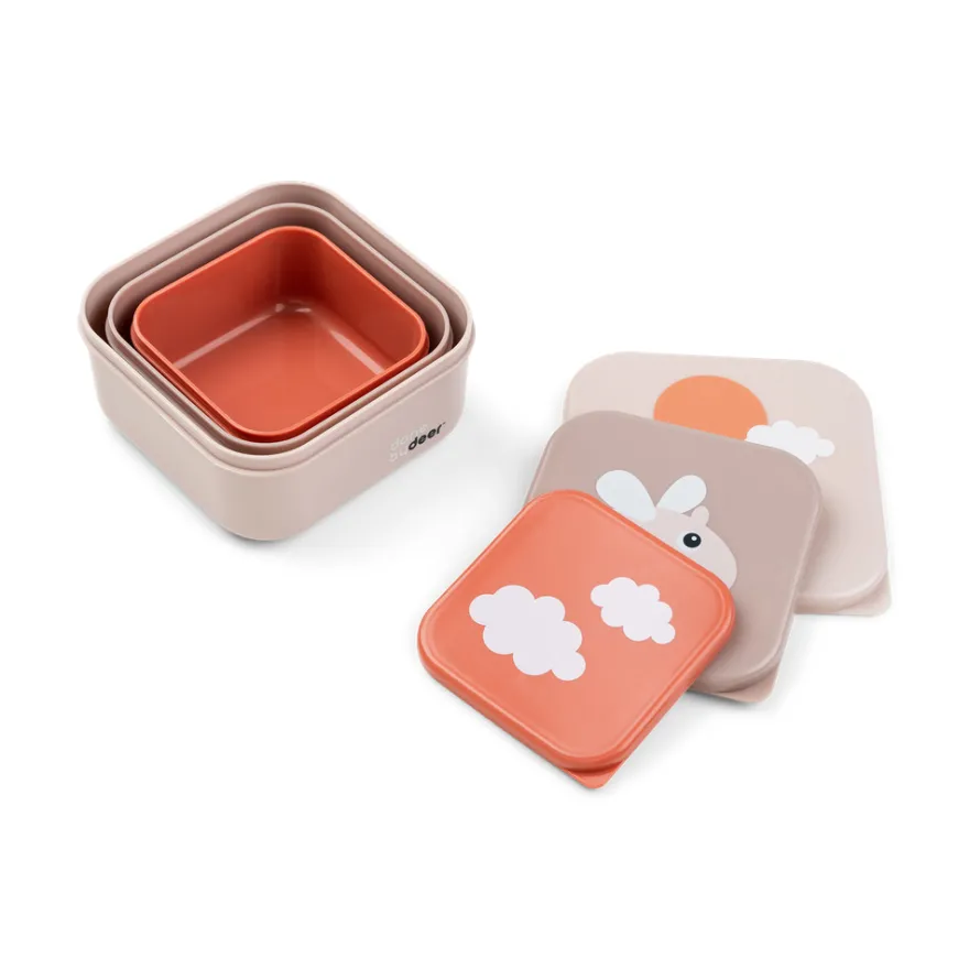 Snacksbox 3-pack Happy Clouds - Powder