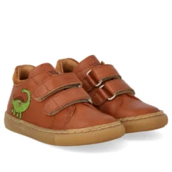 Sneaker m. Dino Broderi - Cognac/Cognac