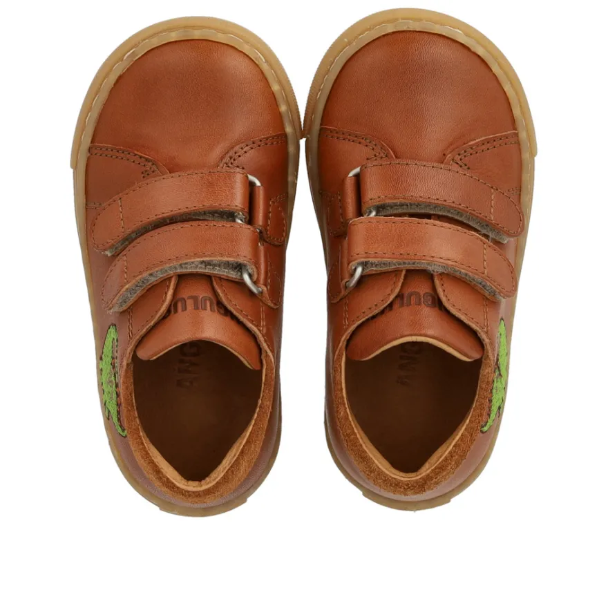 Sneaker m. Dino Broderi - Cognac/Cognac