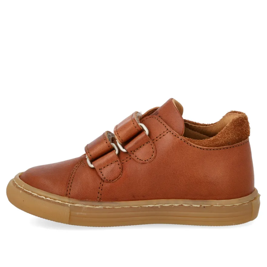 Sneaker m. Dino Broderi - Cognac/Cognac