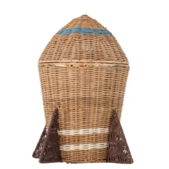 Space Korg med lock, Natur, Rattan
