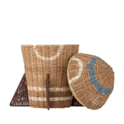 Space Korg med lock, Natur, Rattan