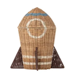 Space Korg med lock, Natur, Rattan