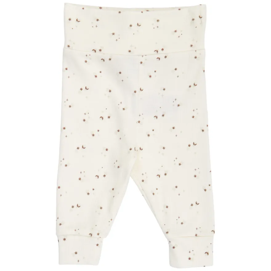 Sparkle Rib Byxor m. Stjärnor - Balsam cream/ Walnut/ Oat