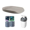 Startpaket - Skötbädd Sebra & Blöjhink inkl. 6-pack Refill - Jetty Beige