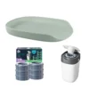 Startpaket - Skötbädd Sebra & Blöjhink inkl. 6-pack Refill - Seagrass