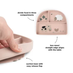 Stick&Stay delad tallrik Tiny farm Powder