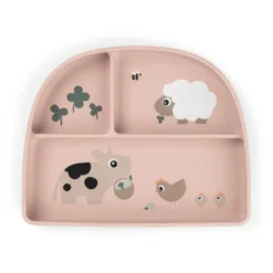 Stick&Stay delad tallrik Tiny farm Powder