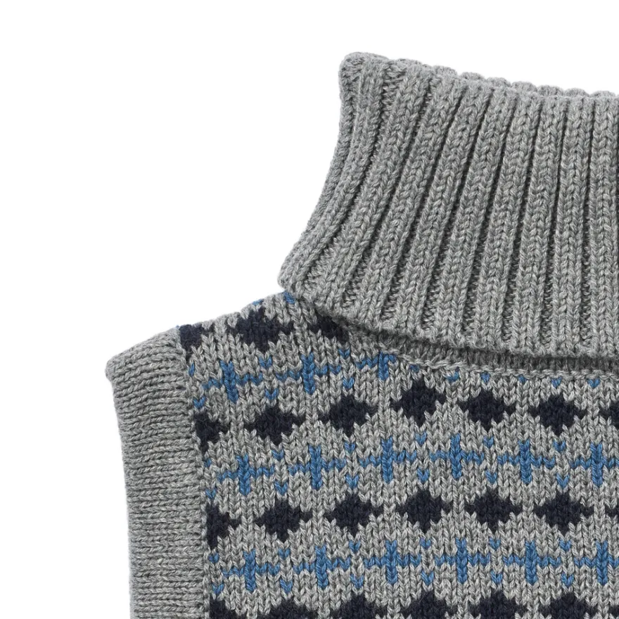 Stoffe Jacquard Halskrage - Grey melange
