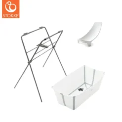 Stokke® Flexi Bath Badbalja Inkl. Stativ & Stöd Till Nyfödd - White