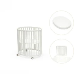Stokke® Sleepi Mini V3 Spjälsäng Med Förlängning & Madrass - White