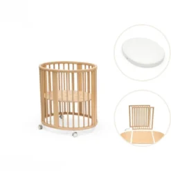 Stokke® Sleepi Mini V3 Spjälsäng Med Förlängning & Madrass - Natural