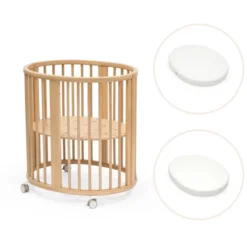Stokke® Sleepi Mini V3 Spjälsäng Med Madrass Och Lakan - Natural