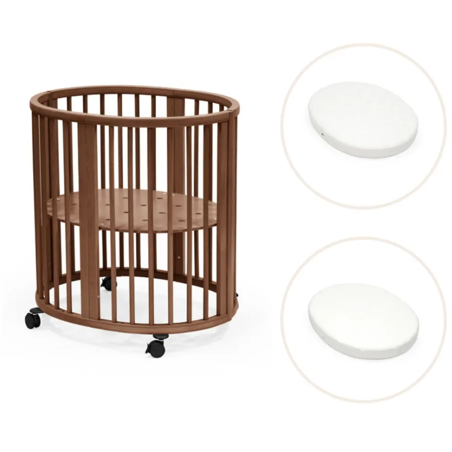 Stokke® Sleepi Mini V3 Spjälsäng Med Madrass Och Lakan - Warm Brown