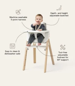 Stokke® Steps Barnstol Inkl. Babyset - White Natural