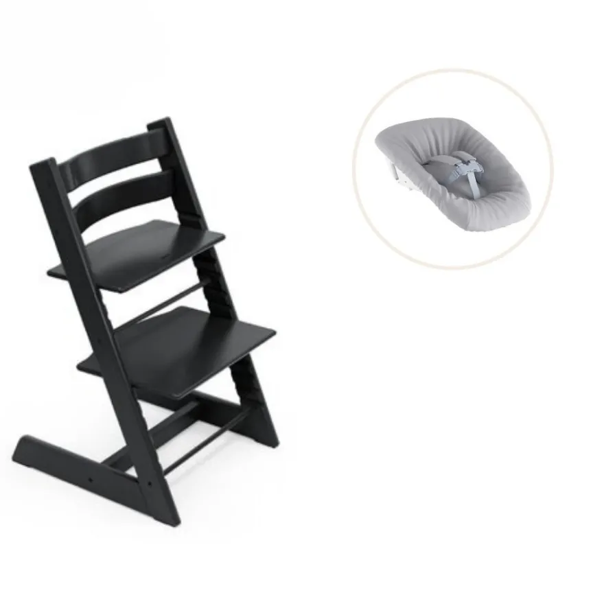 Stokke® Tripp Trapp Stol Bok Black Inkl. Newborn Set