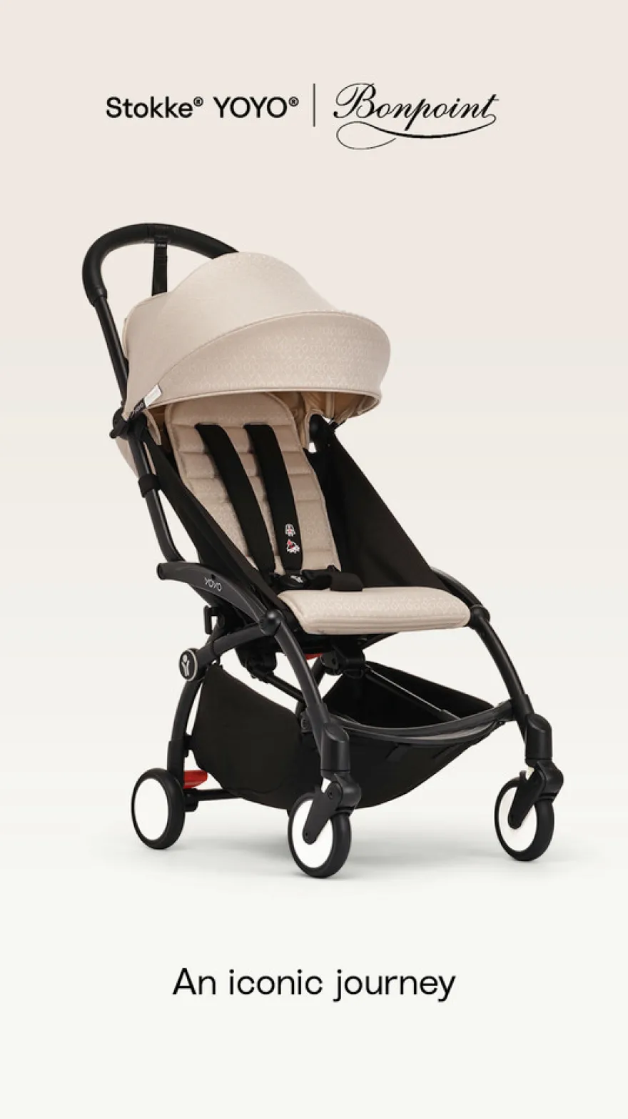 Stokke® Yoyo³ Resevagn - Black/Bonpoint Beige