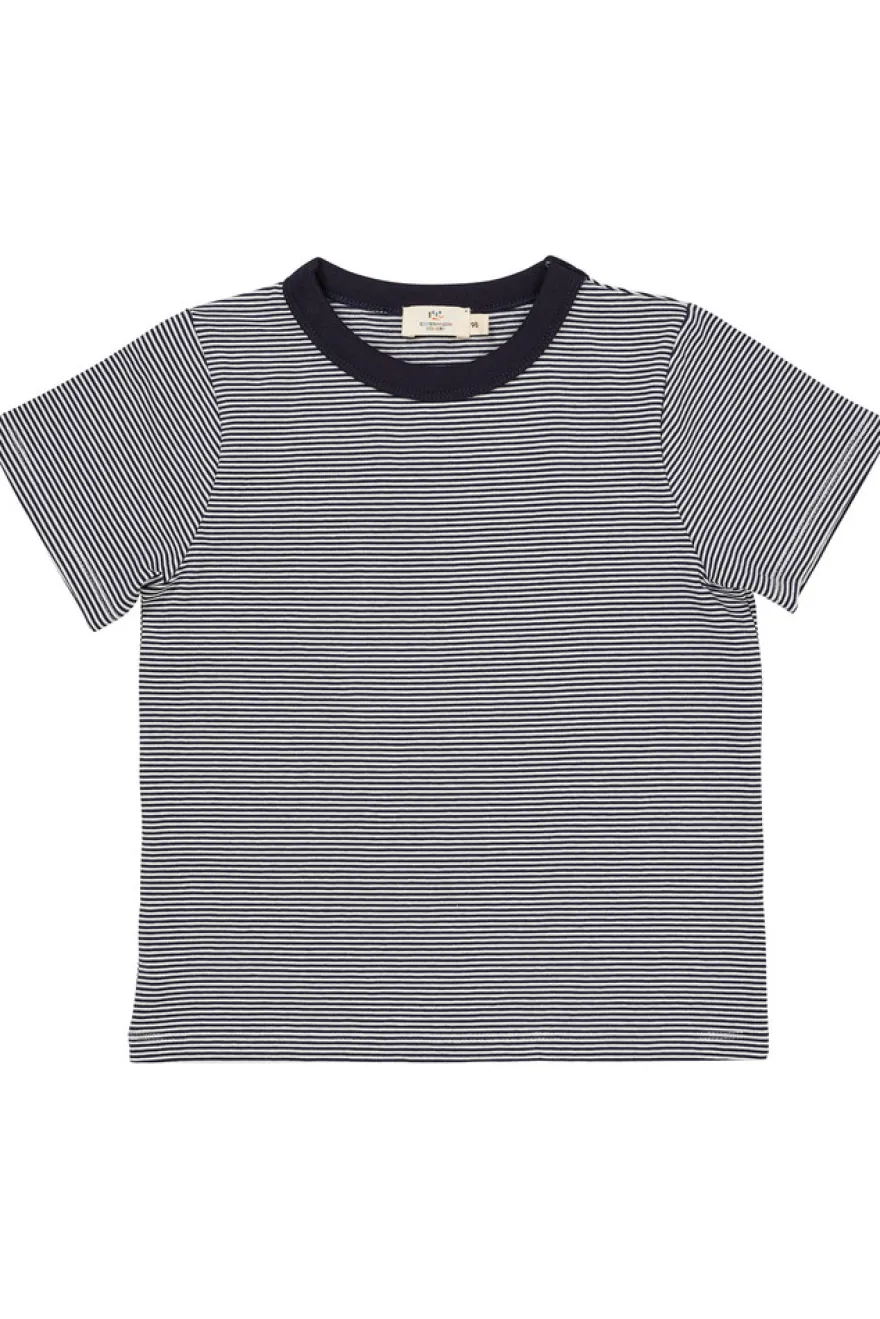 Stribet t-shirt - NAVY
