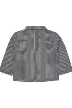 Stribet twill jakke med lommer - NAVYSTRIPE