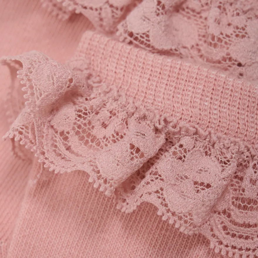 Strumpor med Volang 2-pack - Dusty Rose