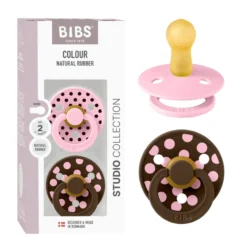 Studio Colour Napp 2-pack Polka Latex Str 2 - Baby Pink/Mocha