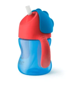 Sugrörsmugg 200 ml - Blå/Röd