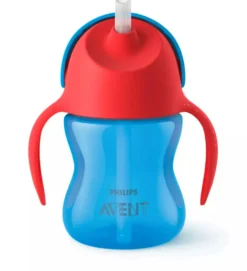Sugrörsmugg 200 ml - Blå/Röd