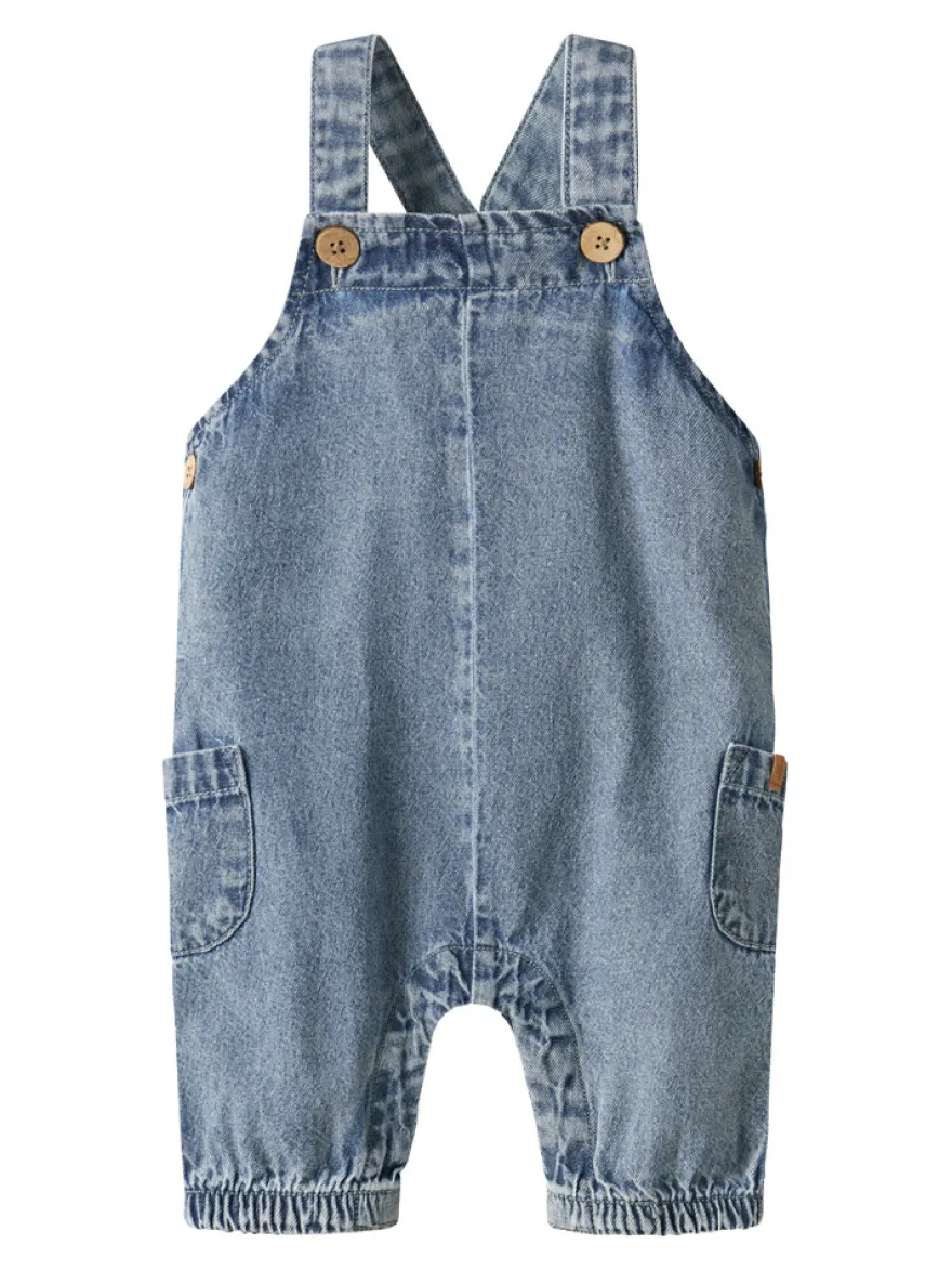 Taya Denim Hängselbyxor - Medium blue denim