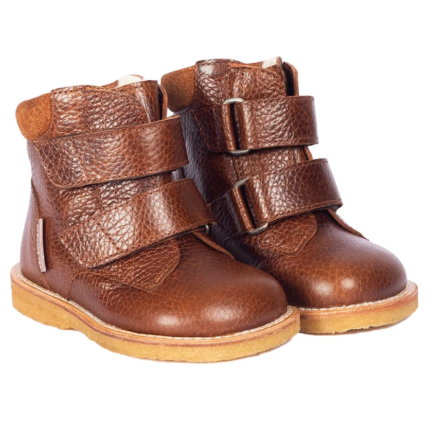 Tex-Stövlar Med Velcro - Cognac