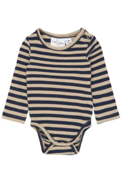 The New Siblings Fro Långärmad Rib Body - Navy Blazer Striped