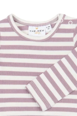 The New Siblings Fro Långärmad Rib Body - Elderberry-Gardenia Striped TN