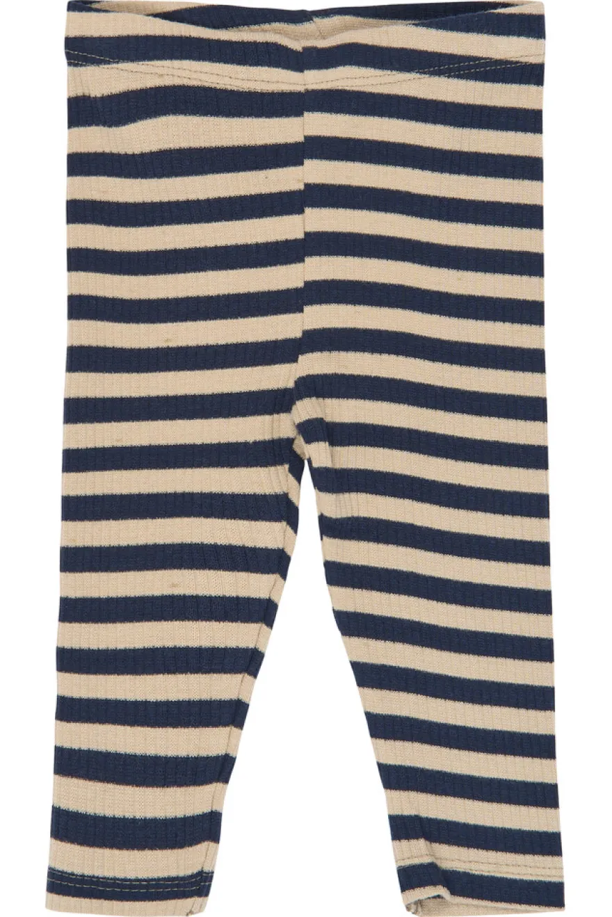 The New Siblings Fro Rib Leggings - Navy Blazer Striped