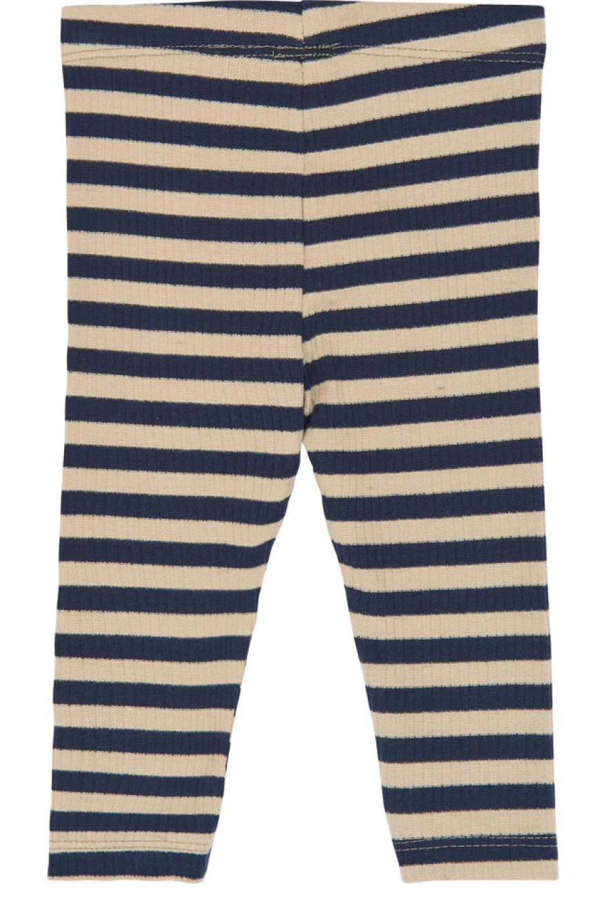 The New Siblings Fro Rib Leggings - Navy Blazer Striped